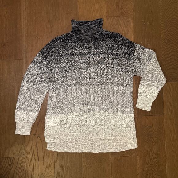 NWT Haven Well Within Black Gray Ombre Space Dye Mock Neck Sweater Women's XL - Picture 1 of 4